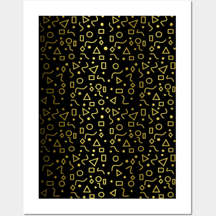 Mod Gold Shapes Posters and Art